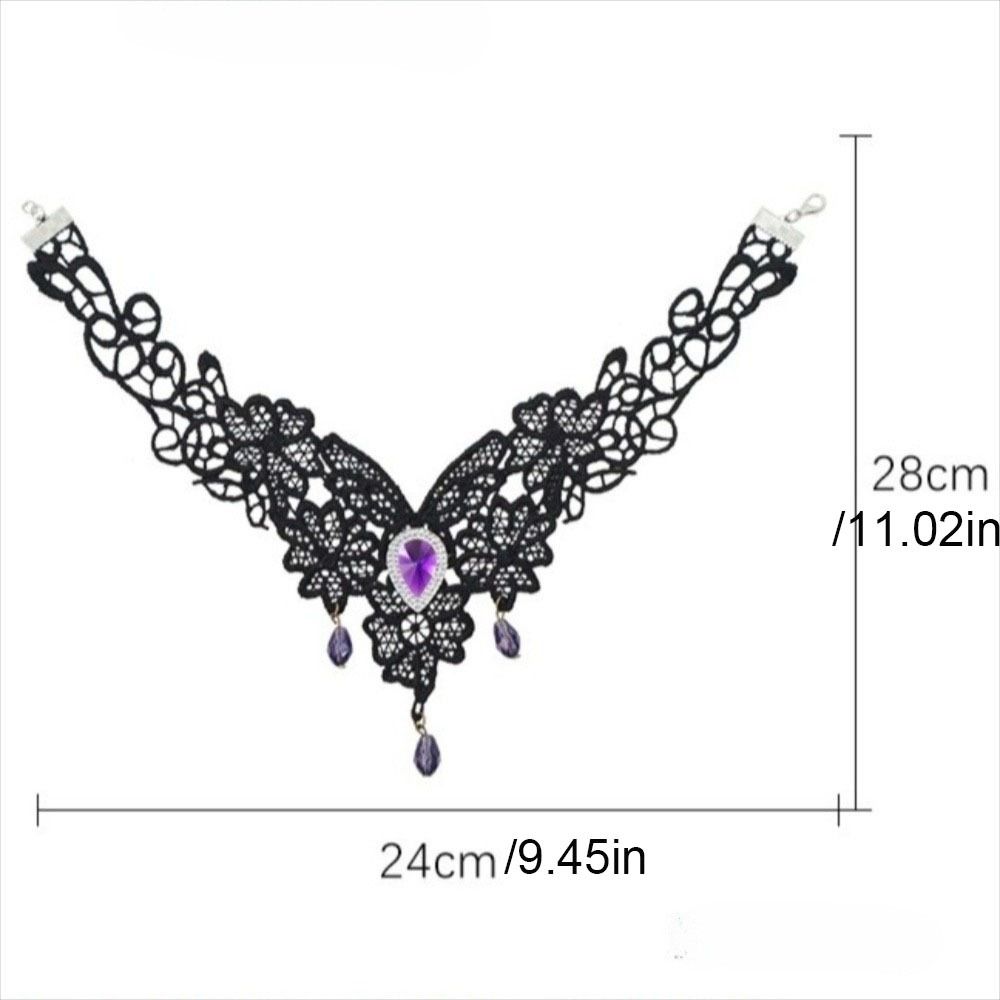 Pendant Lace Flower Necklace Tassel Halloween Clavicle Choker Cool Halloween Necklace  Party