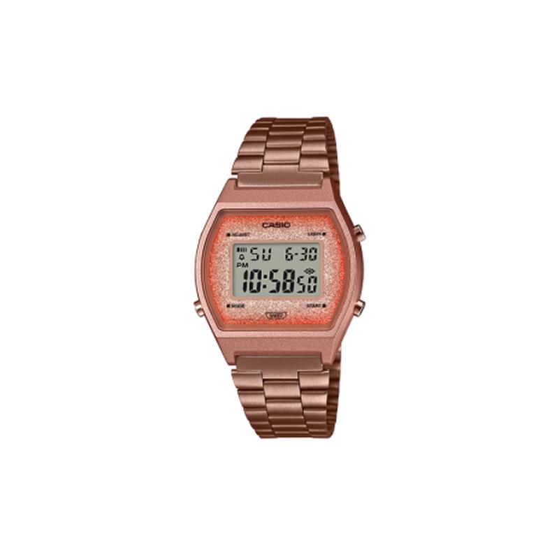 Casio VINTAGE series-square, classic retro small square, quartz movement, stainless steel strap, Japanese and Korean watch, female watch, B640WCG-5 оранжевый