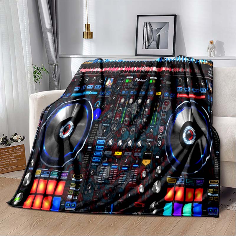 Dj Music Record Screen Console Theme Blanket Home Extra Large Warm Soft Sofa Bed Blanket Bed Cover Travel Picnic Sleep Blanket