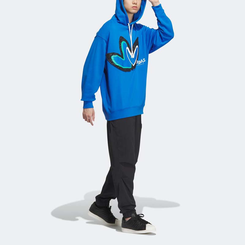 Adidas Originals Clover Special Edition Love Logo Hoodie Unisex Tops Blue IK8650