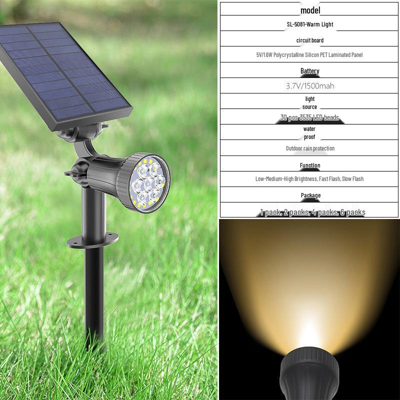 Solar Waterproof Outdoor Lawn & Tree Spotlight for Garden Landscaping Solar Spotlight