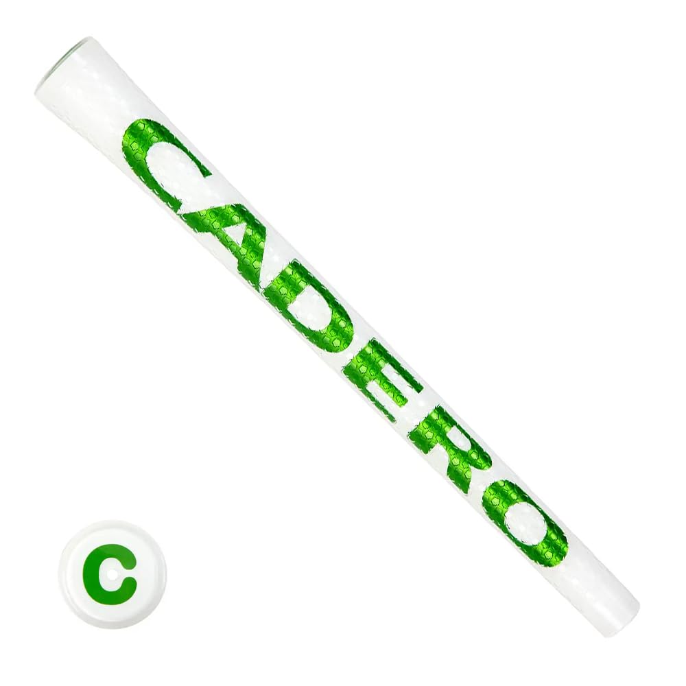 CADERO 2x2 Pentagon Duo UT Golf Grip, White/Green, M, No Rib