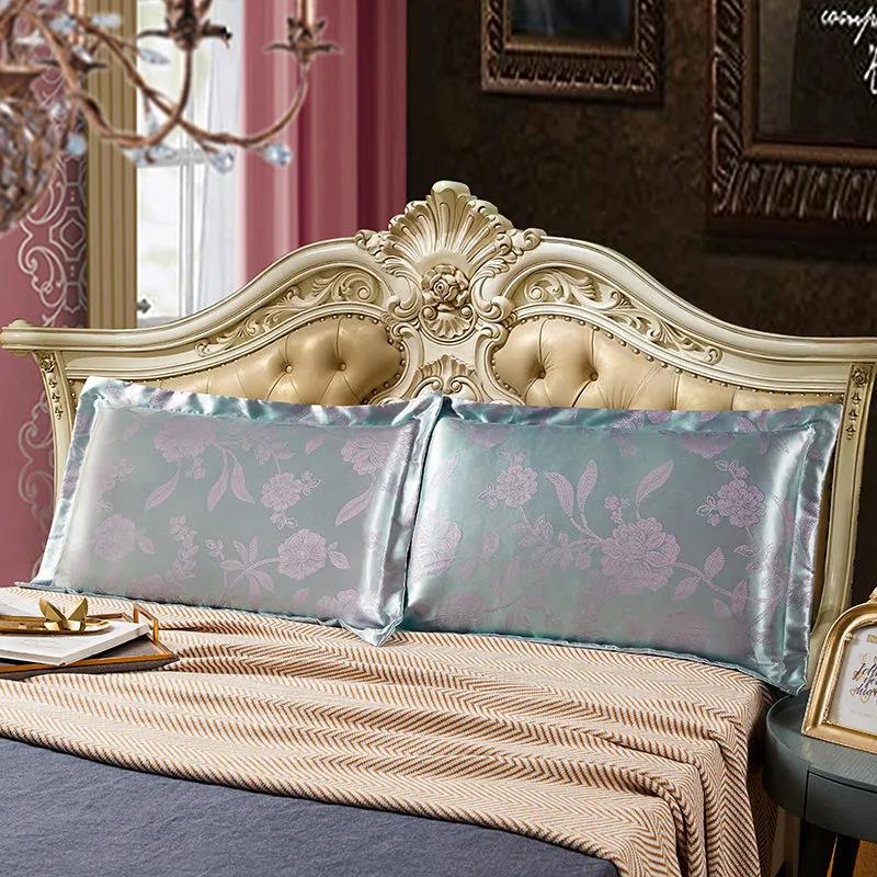European-style Jacquard Pillowcases A Pair of Adult Pillowcases Single Student Dormitory 74*48cm Silk Satin Pillowcases 2 Pieces
