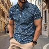 Maglietta casual da uomo POLO con bottoni e stampa Top