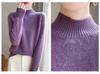 Women's Thick Wool Sweater - Half-High Neck, Raglan Sleeve, Warm & Loose Fit for Autumn/Winter