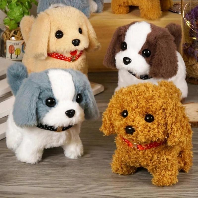 Electronic Walking Stuffed Dog Toy, Realistic Interactive Puppy Robot Pet Dog, Walking, Barking,Wagging Tail & Talking