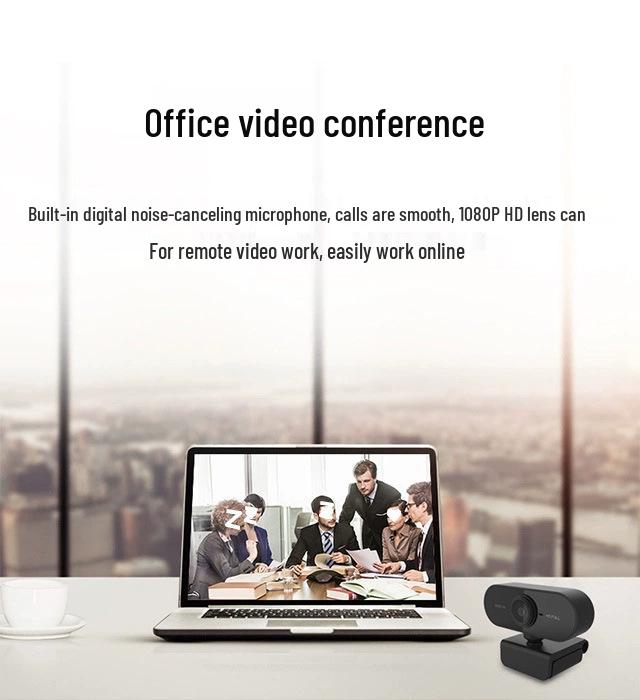 Universal Driver-Free Webcam with Microphone for Video Conferencing, Online Classes, Live Streaming & Hotel Check-In