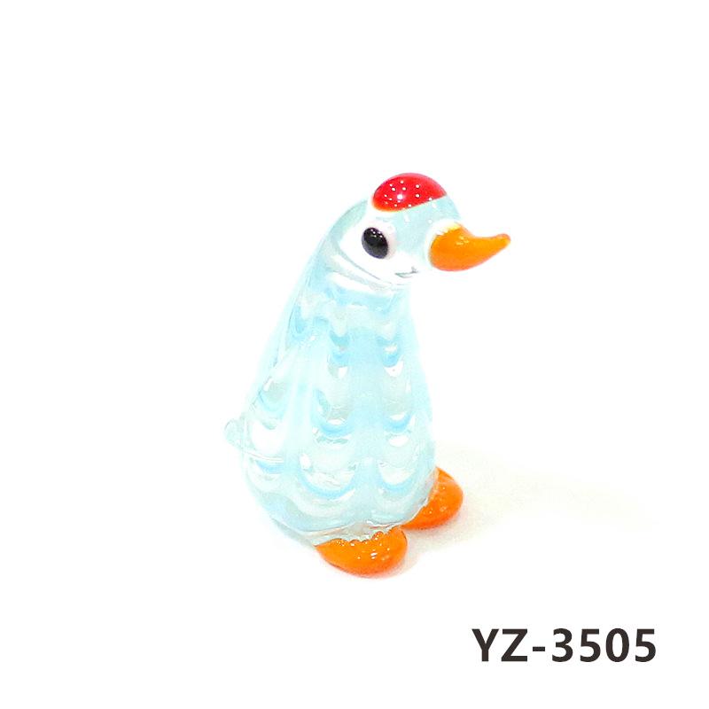 Colorful Cute Glass Duck Mini Figurine Craft Ornament Easter Animal Tiny Statues Home Table Micro Fairy Garden Decor Accessories