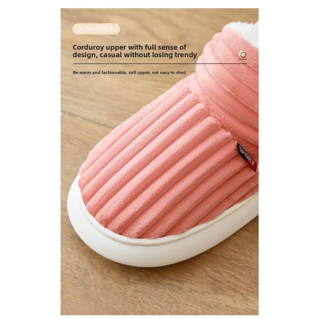 Damen Gemütliche Winterhausschuhe mit Plüschfutter - Weiche, Warme und Atmungsaktive Weiße Kunstfellbesätze, Rutschfeste EVA-Sohle Enganliegende Hausschuhe | Geripptes Stoffäußeres