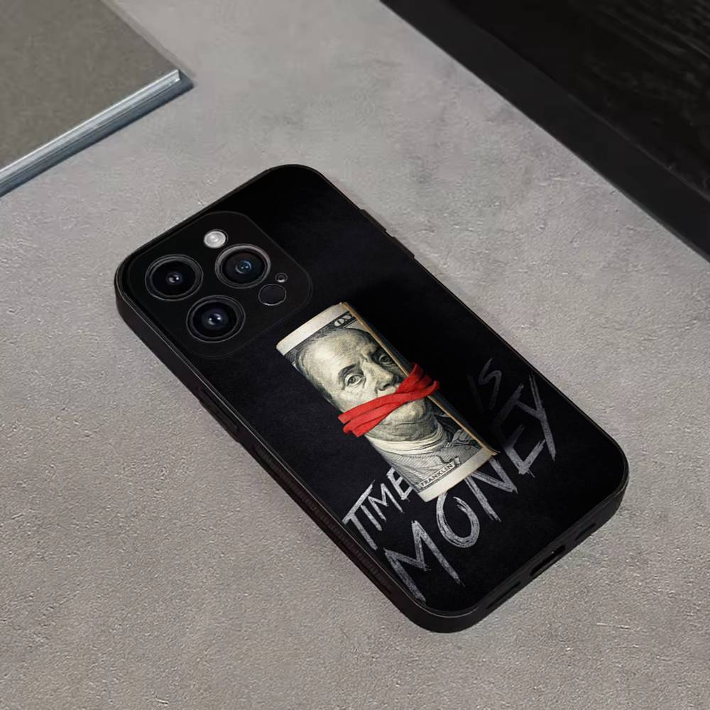 Money Gold Cash Art Design Phone Case For iPhone 16,15,14,13,12,11 Plus,Pro Max,XS,X,XR,SE,Mini,8,7,Soft Silicone Black Cover