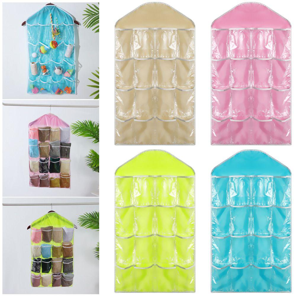 

Аккуратная полка для хранения нижнего белья, дверная сумка, носки, подвесной органайзер для бюстгальтера, 16 карманов, подвесной органайзер