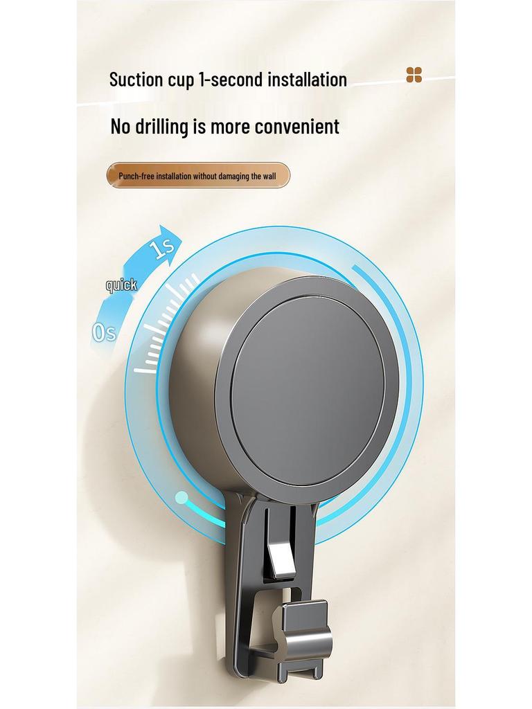 Wall-Mounted No-Drill Suction Cup Kitchen Rack for Pot Lids & Cutting Boards