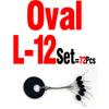 MNFT (12 Set=72 Pcs) Cylindrical Oval Rubber Fishing Bobber Float Space Beans