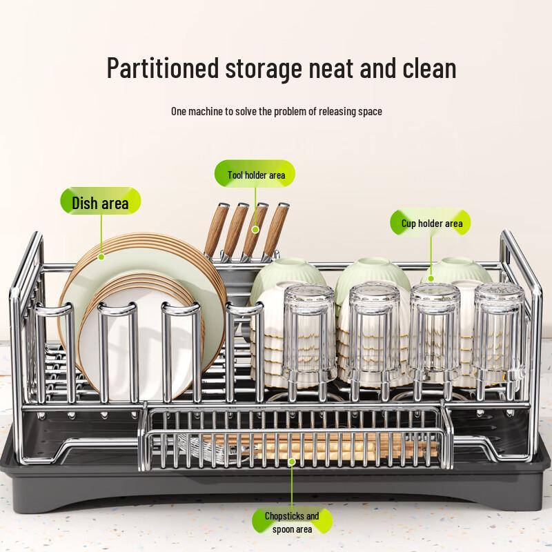 Multifunctional Stainless Steel Kitchen Dish Rack