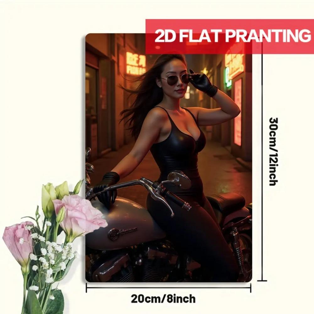 Vintage Motorcycle Metal Wall Art Retro Iron Sign for Man Cave Decor 8x12 Inch