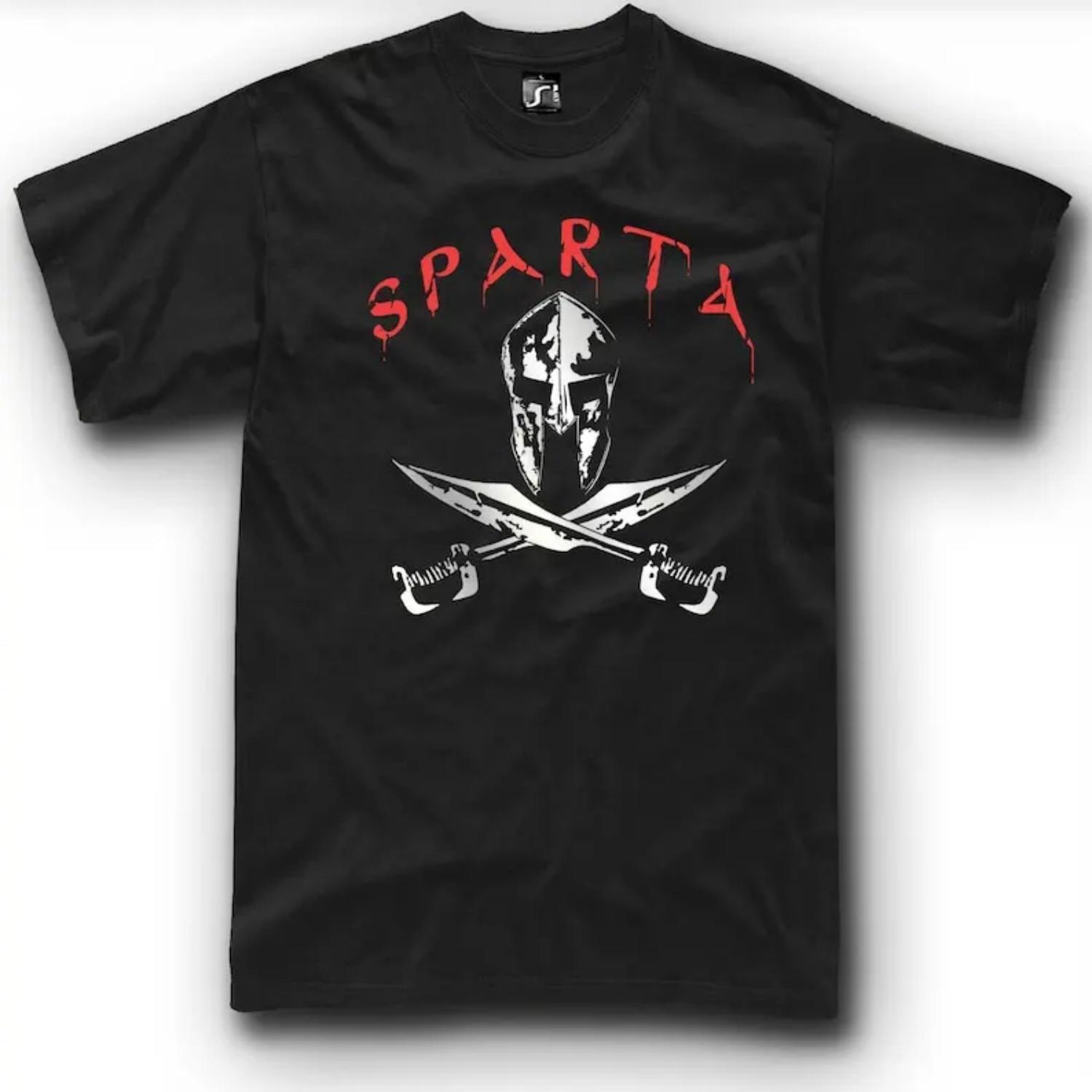 

Sparta T-shirt Molon Labe Leonidas Greek Warrior Tshirt or Sweatshirt round neck Men Women Streetwear Tees Short Sleeve S чёрный