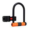 Bicycle Lock Weather Proof Silicone Coated Anti Theft Four Digit Combination Bike U Lock with Steel Cable Zinc Alloy