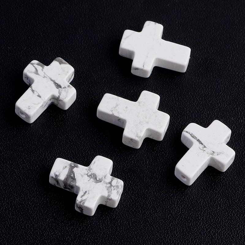 5uds/lote 12x16mm Forma de Cruz de Piedra Natural Colgantes de Cuentas Ágata Turquesa Jade Encantos Cuentas Para Pulsera DIY Pendientes Accesorios