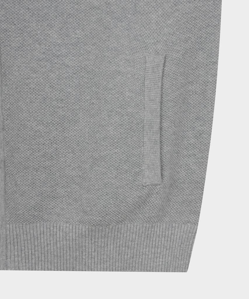BROOKS BROTHERS Tuck Knit Full Zipper Sweater (Grey) (Bbwzmbg103)