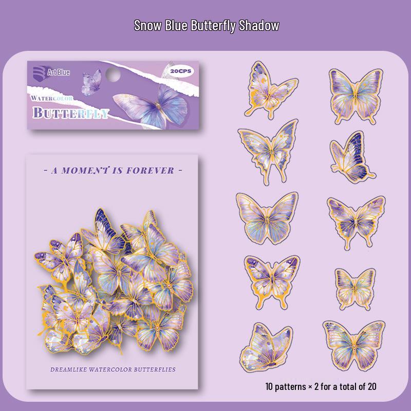 Dazzling 3D Laser Butterfly PET Sticker Pack for DIY Journal Decoration