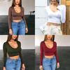 Fashion Women Casual Tank Crop Tops Vest Blouse With Flattering Scoop Neck Design