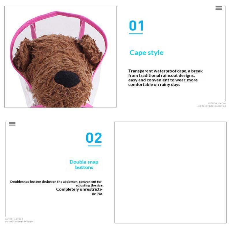 XS/4XL Impermeabile per Animali Domestici Impermeabile Trasparente per Cani Impermeabile e Antivento Abbigliamento per Animali Domestici Cane Grande Animale Domestico Cane Costume per Cane