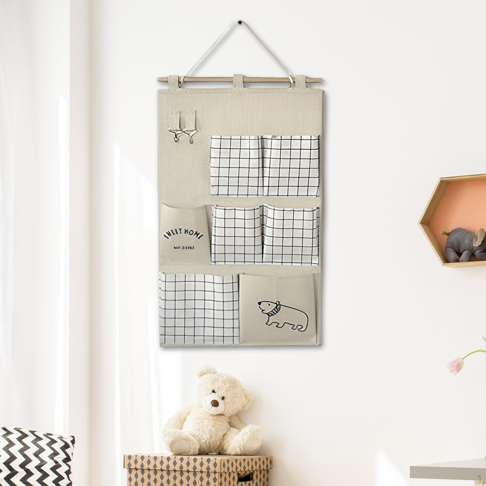 

Сумка для зберігання, що висить на дверях шафи, органайзер, різні іграшки, кілька кишень бежевий