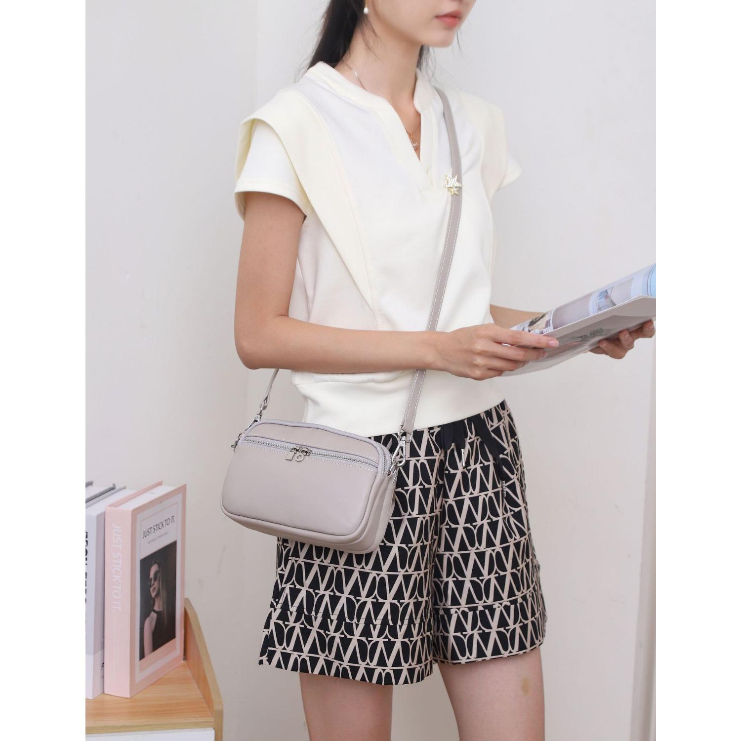 

Коровья кожа Новая Повседневная Студенческая Сумка Кроссбоди Маленькая Универсальная Маленькая Свежая Женская Сумка для Мобильного Телефона и Мелочи Натуральная Кожа белый