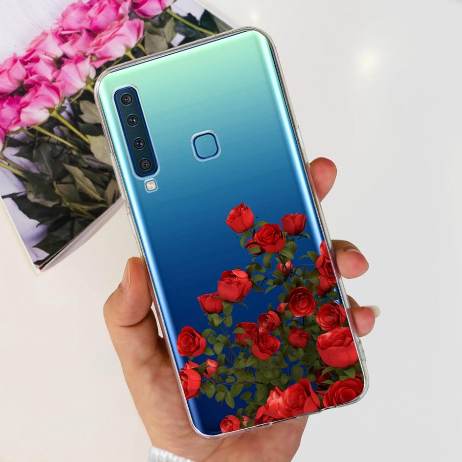 For Samsung Galaxy A9 2018 Case A920 SM-A920F Silicone Cover Popular Flower Clear TPU Soft Phone Case For Samsung A9 2018 Bumper