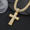 Full Zircon Cross Pendant Necklace Men European American Hip Hop Domineering Street Trend Cuban Chain Neck Jewelry Gift