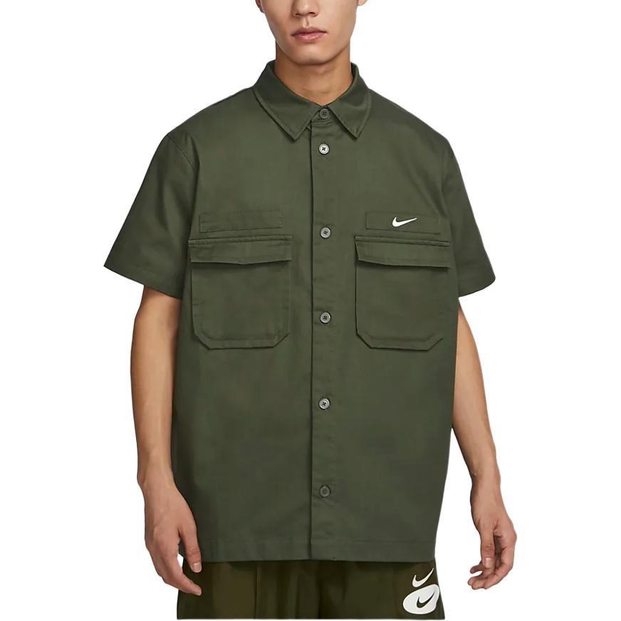 Nike Shirts Men's Khaki Green Pointed Collar Moderate Workwear DX3341-325
