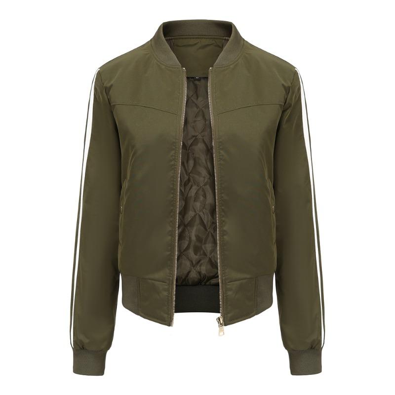 2 kurze Fliegerjacke Damen Frühling und Herbst gefüttert Damenmantel Trend, modische Baumwoll-Bomberjacke