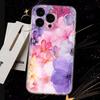 Pink Purple FloralPhone Case For iPhone 17 Air 16E 16 15 14 11 Pro Max Plus 13 12 Mini 8 7 X Transparent Shockproof Cover