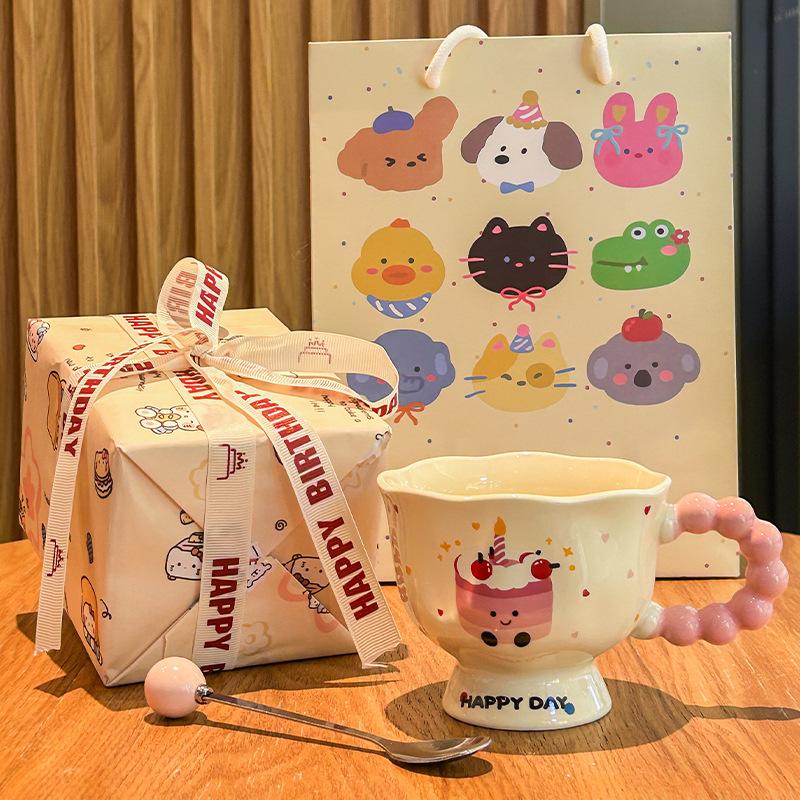 Super roztomilý chlebový hrnek dívčí domácí pitný hrnek kancelářský keramický hrnek snídaňový hrnek dárek k narozeninám