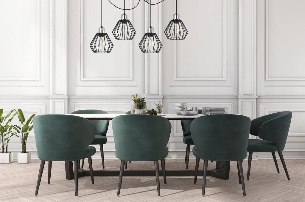 Hanging Lamp, Ceiling Chandelier, Wire Shade, Led
