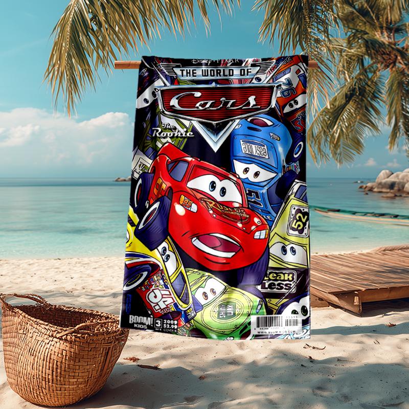 Ultra-Soft Beach Towel with Cars Theme,Ideal for Pool - Camping, Diving - Perfect Travel Essential, Vibrant Beach Towel.