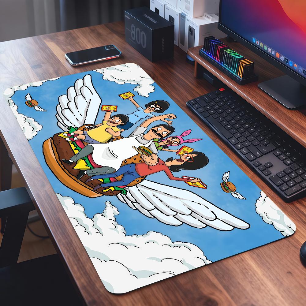 Cartoon cute B-Bobs Burgers Mouse Pad Square Office Gaming Desk Mat Waterproof Non-Slip Rubber Decorative
