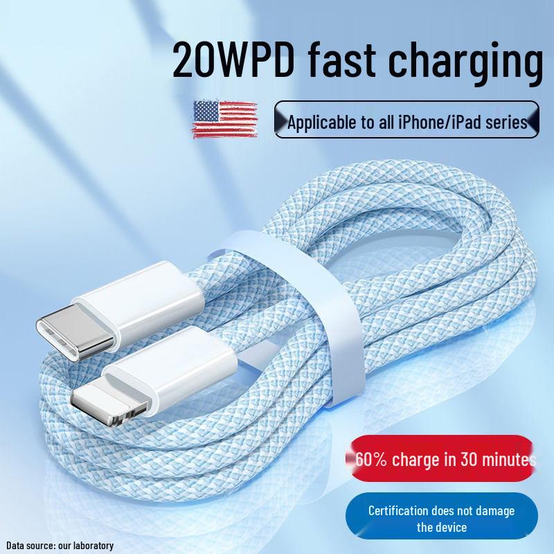 Braided PD20W Super Fast Charging Cable for Apple 14 Pro Max & Phone 13