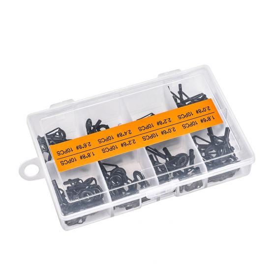 

80 шт. набор направляющих колец для удочки разных размеров, сменный комплект для замены наконечника удочки из нержавеющей стали, керамической удочки для пресноводной и соленой воды 80pcs