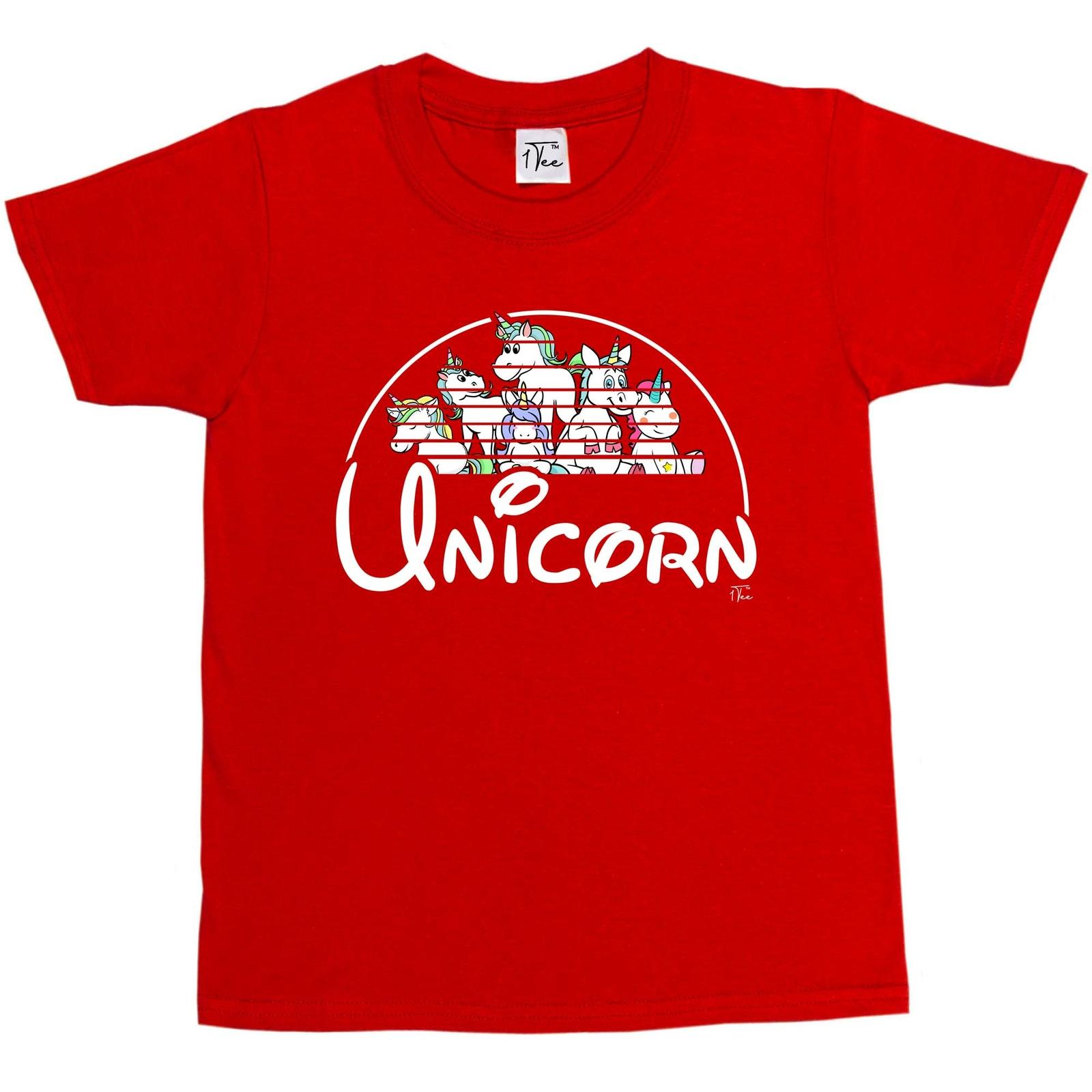 1Tee Kids Girls Unicorn T-Shirt L