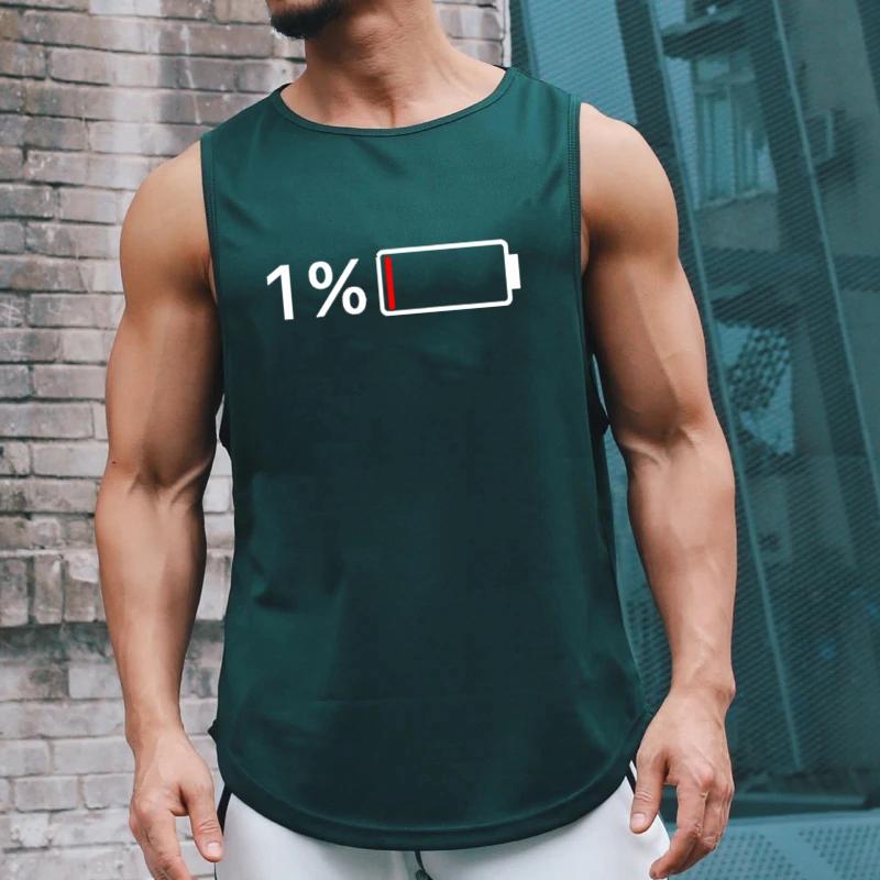 Hot Selling Men's Fitness Sleeveless Top Breathable Quick-drying Sports Vest Gym Muscle Men's Running Solid Color Simple T-shirt