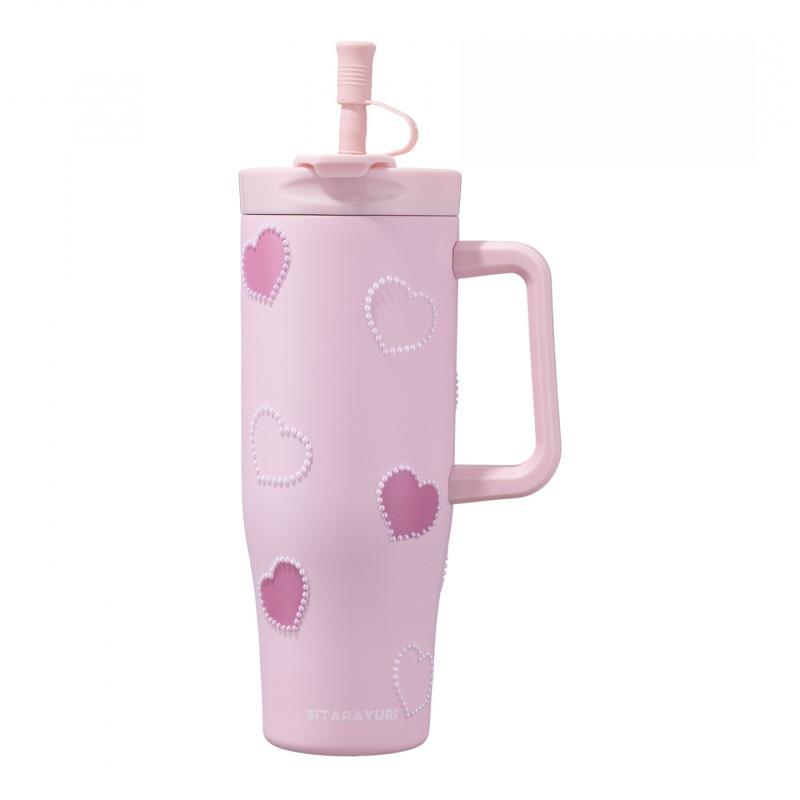 40oz Thermal Water Bottle With Handle and Straw Drinkware Hot Cold Stainless Steel Thermos Portable Car Coffee Cups Thermal Mugs