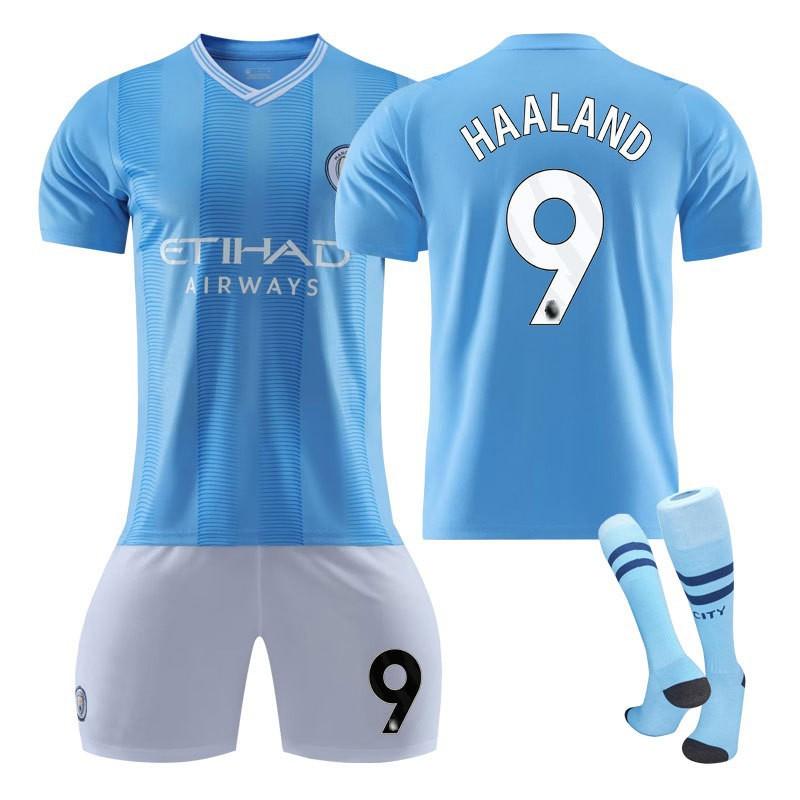 2324 Manchester City Home Football Uniform Harland Set Children's Adult Student Uniforms Men's Women's Jerseys Fans