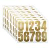 Number Stickers Large Approx. 20x40mm 10 Sheets [Gold] Gold Glossy