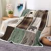 Hütte Retro Rustikal Lodge Flanell Überwurfdecke für Sofa, Bär Hirsch Land Jagd Wildtier Bett Sofa Warme Decken Sofa für
