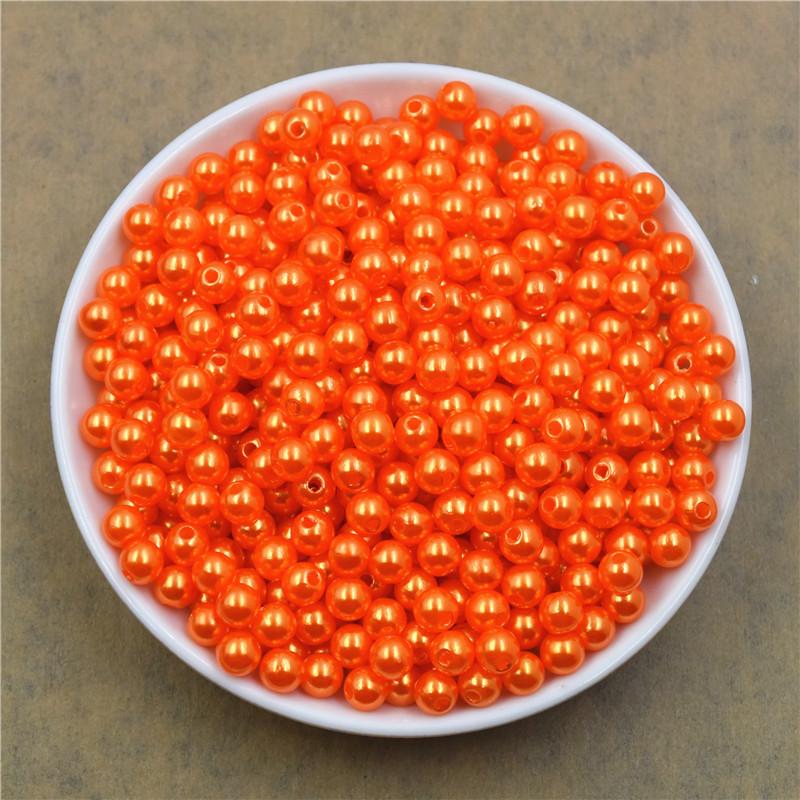 6Mm Straight Hole Round Abs Imitation Pearl Clothing Accessories Double Hole Environmentally Friendly Plastic Beads Fake Pearl