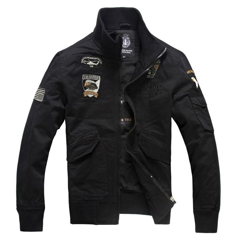 Large Size Embroidered Spring and Autumn Jacket Men's Casual Jacket Military Large Size Men's Coat Tide
