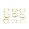 Retro Geometric Love Bracelet & 9-Piece Ring Set