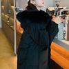 Red Down Cotton Jacket Women's Winter Mid To Long Loose and Thick Jacket