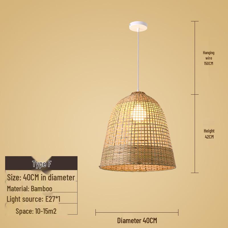 Creative Bamboo & Rattan Pendant Light for Bedroom, Japanese Restaurant, or Teahouse
